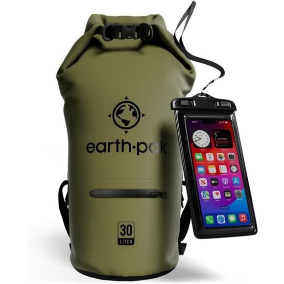 Earth Pak Waterproof Dry Bag with Zippered Pocket - Waterproof Dry Bag Backpack - Picture 1 of 7